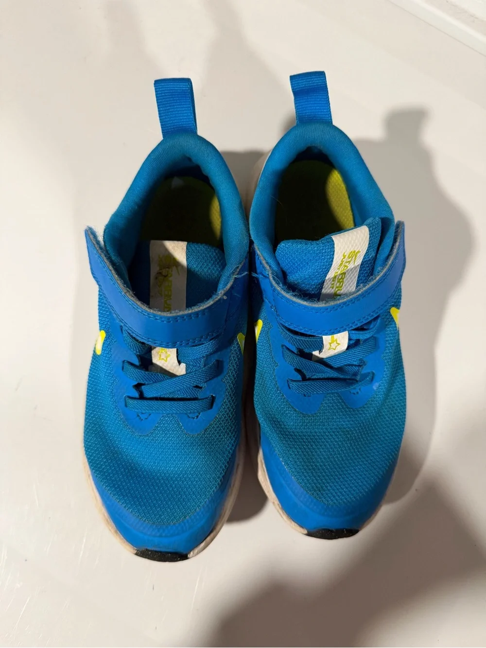Nike Kids Blue Sneakers with Yellow Accents